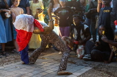 Cameroonian artist Zora Snake performs in Dakar
