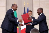 Congolese President Denis Sassou Nguesso visits Elysee Palace in Paris