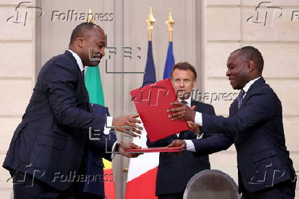 Congolese President Denis Sassou Nguesso visits Elysee Palace in Paris