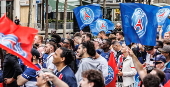 PSG victory parade on Champs Elysee