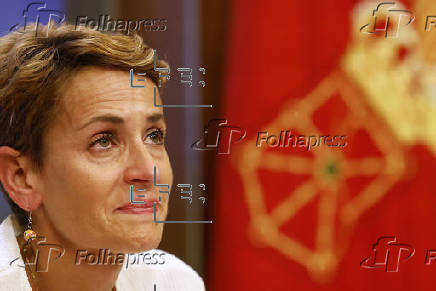 Chivite comparece ante los medios de comunicación tras la dimisión de Santos Cerdán