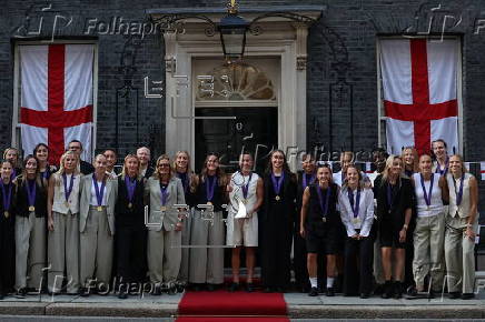 Deputy Prime Ministert hosts England Women’s soccer team at 10 Downing Street in London