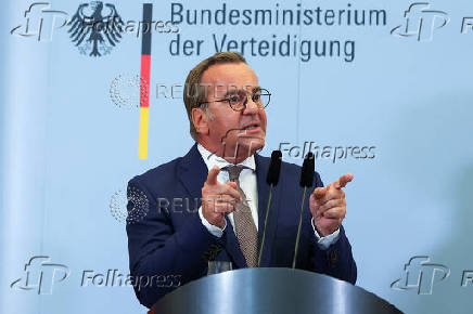 German Chancellor Merz and Defence Minister Pistorius hold a press conference after cabinet meeting, in Berlin