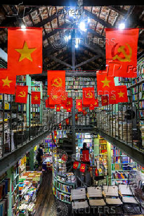 People visit Mao Bookstore located in Hanoi