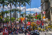 Manifestantes realizam protesto contra a Reforma Trabalhista, em São Paulo