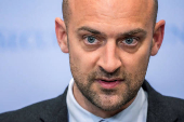 France's Minister for Europe and Foreign Affairs Jean-Noel Barrot speaks during a stakeout outside the Security Council at U.N. Headquarters in New York