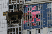 Aftermath of a Russian drone attack in Kyiv