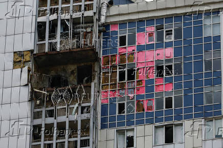 Aftermath of a Russian drone attack in Kyiv