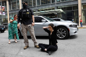 Protest against federal immigration sweeps, in Chicago