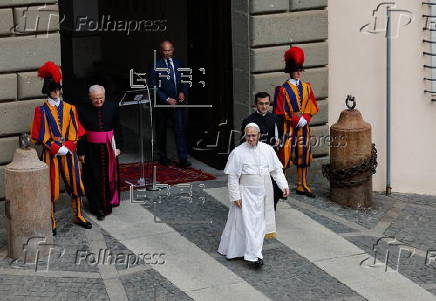 Pope Leo XIV leads Angelus prayer at Castel Gandolfo