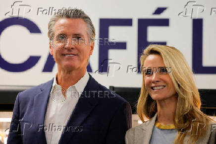 California Governor Gavin Newsom signs legislation to improve nutrition in schools across California, in Los Angeles