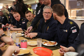 British Prime Minister Keir Starmer visits British aircraft carrier HMS Prince Of Wales