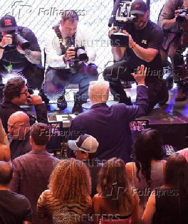 U.S. President Trump attends the UFC 316 event, in Newark