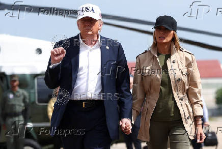 U.S. President Donald Trump visits flood affected areas of Texas