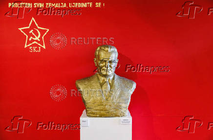 Bust of Josip Broz Tito is seen at Red History Museum in Dubrovnik