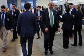 U.S. Senator Booker walks to the Senate floor to vote at the U.S. Capitol in Washington