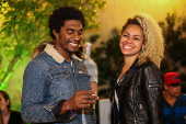 Fábio Andre e Crica Monteiro no show do Melanina Carioca