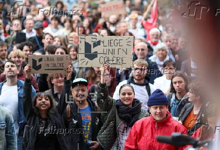 Protest against social reforms of the government in Belgium