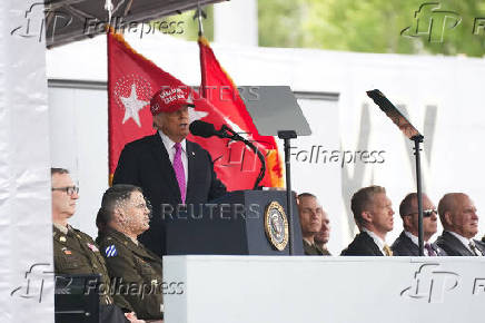 U.S. President Donald Trump attends the commencement ceremony at West Point Military Academy