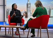 Britain's Deputy PM Rayner and Conservative Party leader Badenoch appear on BBC's Sunday with Laura Kuenssberg in London