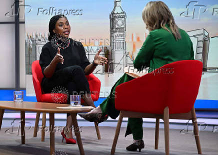 Britain's Deputy PM Rayner and Conservative Party leader Badenoch appear on BBC's Sunday with Laura Kuenssberg in London