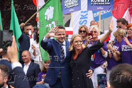 Presidential candidate Rafal Trzaskowski campaigns in Kluczbork