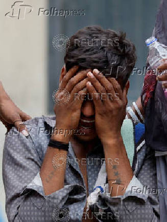 Aftermath of the Air India crash during take-off, in Ahmedabad