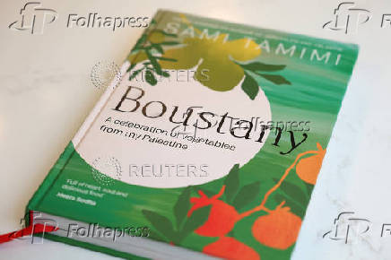 New cookbook Boustany by Palestinian-British chef Tamimi seen during interview with Reuters in London