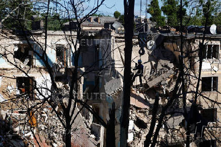 Aftermath of Russian drone and missile strikes, amid Russia's attack on Ukraine, in Kyiv