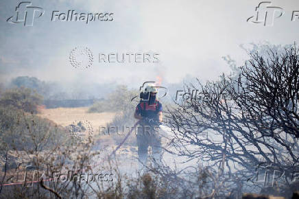 A wildfire burns in Izmir Province
