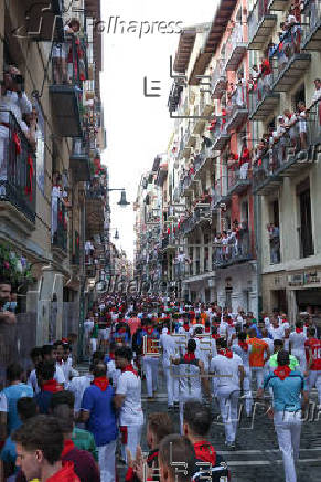 Los rápidos y peligrosos toros de Jandilla, protagonistas del quinto encierro de los Sanfermines