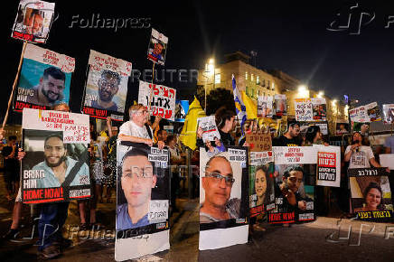 Protest demanding the release of hostages kidnapped during the attack on Israel by Hamas, in Jerusalem