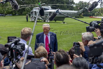 President Trump responds to questions from the media as he departs for Pennsylvania