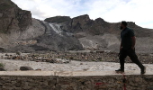 Shrinking glacier in Ladakh region