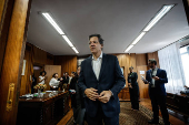 Fernando Haddad durante café da manhã com jornalistas