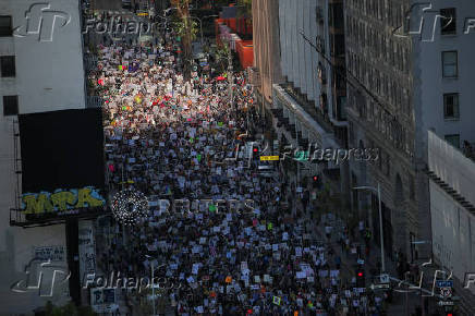 Anti-Trump 'Hands Off!' protest, in Los Angeles