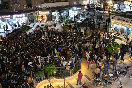 Protest in Idlib against Israeli attacks in Gaza and southern Syria