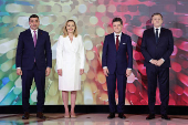 Presidential candidates take part in a debate in Bucharest ahea the first round of elections that will take part on the 4th of May