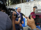 Movimentação no local da reconstituição do caso Cupertino em SP