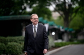 US National Economic Council director Hassett addresses the media in Washington