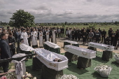 Ukraine bids farewell to three children killed in Russian attack in Zhytomyr region