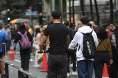 Domingo de frio na Av. Paulista aberta para pedestres em São Paulo