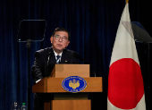 Japanese PM Ishiba holds press conference after G7 Summit, in Calgary