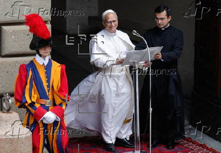 Pope Leo XIV leads Angelus prayer at Castel Gandolfo