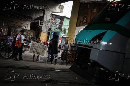 Protesta contra desalojo en la favela do Moinho, Brasil