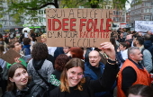 Protest against social reforms of the government in Belgium
