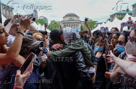 Pro-Palestinian protest held at Butler library at Columbia University