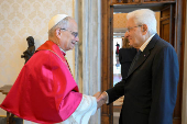Pope Leo XIV meets Italian President Sergio Mattarella at the Vatican