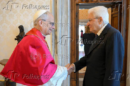Pope Leo XIV meets Italian President Sergio Mattarella at the Vatican