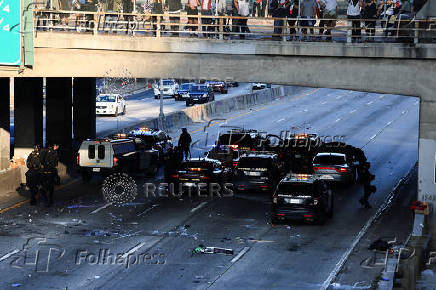 Protest following multiple detentions in downtown Los Angeles